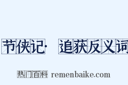节侠记·追获反义词是什么意思的图片